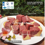 Beef BLADE Australia RALPHS frozen sampil kecil daging rendang PORTIONED CUTS 1.5" 4cm (price/pc 1kg)